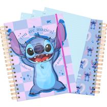 Caderno Smart Universitário Disney Stitch com 80 Folhas Tira-Põe Stitch Disney