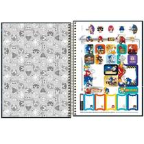 Caderno Sonic Espiral Escolar Capa Dura 1 Matéria 80 Folhas