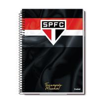 Caderno Spfc Espiral Universitário 1M Escolar 80 Folha-Preto