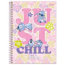 Caderno Stitch Universitário 10 Matérias Espiral Escolar