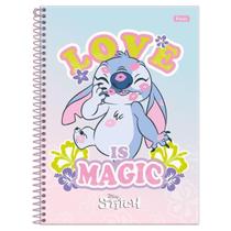 Caderno Stitch Universitário 10 Matérias Espiral Escolar