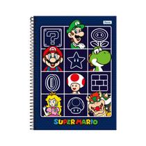 Caderno Super Mario Bros Capa Dura Espiral 1 Matéria Escolar