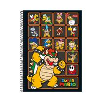 Caderno Super Mario Bros Capa Dura Espiral 1 Matéria Escolar