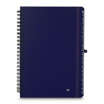 Caderno Sustentável Azul com Suporte para Caneta - 70 Folhas Pautadas e Prático