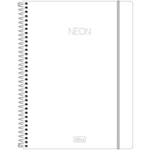 Caderno Tilibra Capa Dura Capa Plástica Universitário Neon Branco 160 Fls