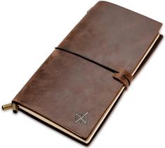 Caderno Travelers Wanderings em Couro Recarregável - 22x11,5cm Caderno Travelers Wanderings em Couro Recarregável - 22x11,5cm