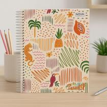 Caderno Tropical Feminino Capa Dura Univ 10 Matérias 160 FLS- Inspiraçao Caderno Tropical Feminino Capa Dura Univ 10 Matérias 160 FLS- Inspiraçao