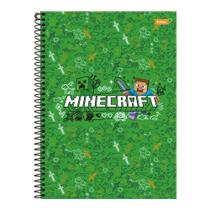 Caderno Univ. 1 Matéria 80fls Minecraft 24 Verde Foroni