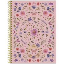 Caderno Univ. 10 Matérias 160Fls Natureza Rosa Foroni