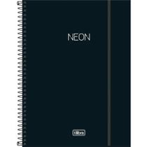 Caderno Univ. 10 Matérias Neon 160 Folhas Preto - Tilibra