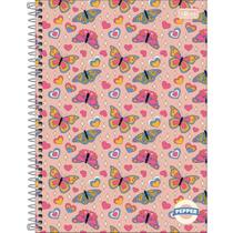 Caderno Univ 10M Capa Dura Pepper Feminino Borboleta 2025 160FL Tilibra Caderno Univ 10M Capa Dura Pepper Feminino Borboleta 2025 160FL Tilibra