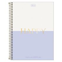 Caderno Univ 16 Matérias 256Fls Happy Lilás Tilibra