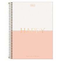 Caderno Univ 16 Matérias 256Fls Happy Pêssego Tilibra