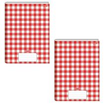 Caderno univ brochurão 48f stiff xadrez vermelho c/02un Caderno univ brochurão 48f stiff xadrez vermelho c/02un