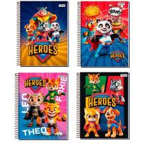 Caderno Univ.C/d Espiral 10m Heroes Nova Caderno Sortidos