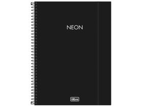 Caderno Univers 1 Materia Capa Plastica Neon Preto 80fls