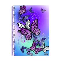 Caderno universitário 1 matéria 80 folhas espiral Papilio São Domingos