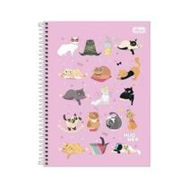 Caderno Universitário 1 Matéria 80F Hug Me Tilibra Gatinhos Rosa