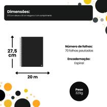 Caderno Universitário 1 Matéria com 70 Folhas - Preta