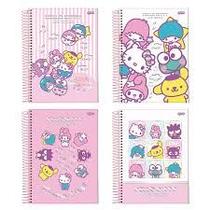 Caderno Universitário 1 Matéria Hello Kitty 80Fls Com Adesivos