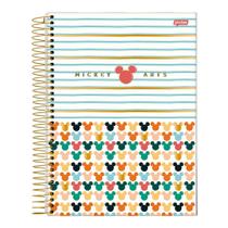 Caderno Universitário 1 Matéria Mickey Mouse Com Stickers E Bolsa