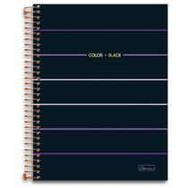 Caderno Universitário 10 Matérias 160fls Capa Dura Color & Black CADERSIL