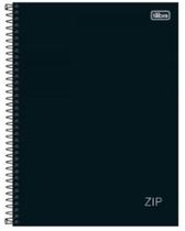 Caderno Universitário 10 Matérias 160Fls Capa Dura Espiral Zip Preto Tilibra