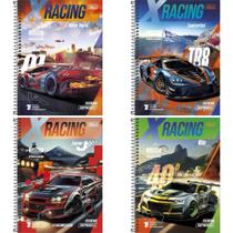 Caderno Universitário 10 Matérias Capa Dura X-RACING 160 Folhas