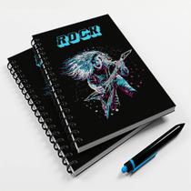Caderno Universitário 10 Matérias Rock Rock Azul