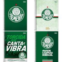 Caderno Universitário 10X1 Capa Dura Palmeiras 160 Folhas (pacote com 4)