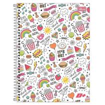 Caderno universitário 16 matérias feminino capa dura 320 fls D+ Tilibra Cor:Comidas Caderno universitário 16 matérias feminino capa dura 320 fls D+ Tilibra Cor:Comidas