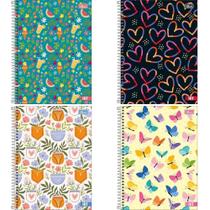 CADERNO UNIVERSITÁRIO 160fls CD TILIBRA HIT FEMININO - KIT C/4un