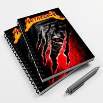 Caderno Universitário 200 fls 10 Mat Rock Metalica Caderno Universitário 200 fls 10 Mat Rock Metalica