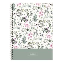 Caderno Universitário 400 Folhas 20 Matérias Floral Cherrie