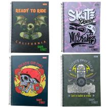 CADERNO UNIVERSITÁRIO 80fls CAPA DURA FORONI SHAPE STREET - KIT C/4