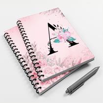 Caderno Universitário 96 fls Floral Letra A