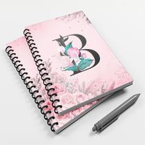 Caderno Universitário 96 fls Floral Letra B
