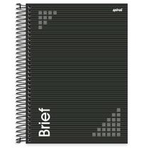 Caderno Universitário Capa Dura 15 Matérias 240fls Brief Spiral - Preto