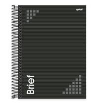 Caderno Universitário Capa Dura 15X1 240 Folhas Brief Preto Spiral - PT 2 UN