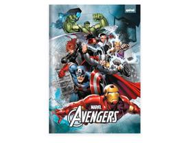 Caderno Universitário Capa Dura Brochura Costurado 80 Folhas, Marvel Vingadores - Avengers Spiral