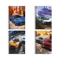Caderno Universitário Escolar Capa Dura 80F 1M Cross Racing