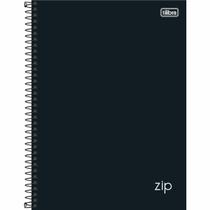 Caderno Universitário Espiral 1 Matéria Capa Dura Zip 80 Folhas Preto Tilibra