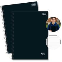 Caderno Universitário Espiral 10 Matérias 160 folhas Capa Dura Preto ZIP Kit 2un Tilibra
