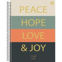 Caderno Universitário Espiral 10 Matérias Cristo 100% Capa Dura 160 Folhas Animativa Modelo:JOY