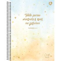 Caderno Universitário Espiral 10 Matérias Cristo 100% Capa Dura 160 Folhas - São Domingos