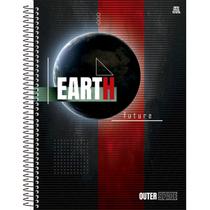 Caderno Universitário Espiral 15 Matérias Outer Space Sci-fi Capa Dura 240 Folhas Animativa