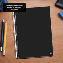 Caderno Universitário Espiral 20 Matérias 280 Folhas Capa Dura Escolar Faculdade Anotações Divisórias Resistente Papelar