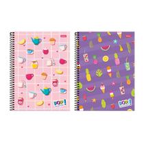 Caderno Universitario Espiral Feminino Pop Collection 1 Materia