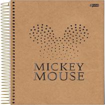 Caderno Universitário Espiral Mickey Minnie 10 Matérias 160 Folhas Jandaia Capa Dura Kraft