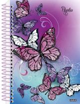 Caderno Universitário Espiral Papilio Borboletas 10 Matérias 160 Folhas Capa Dura Animativa